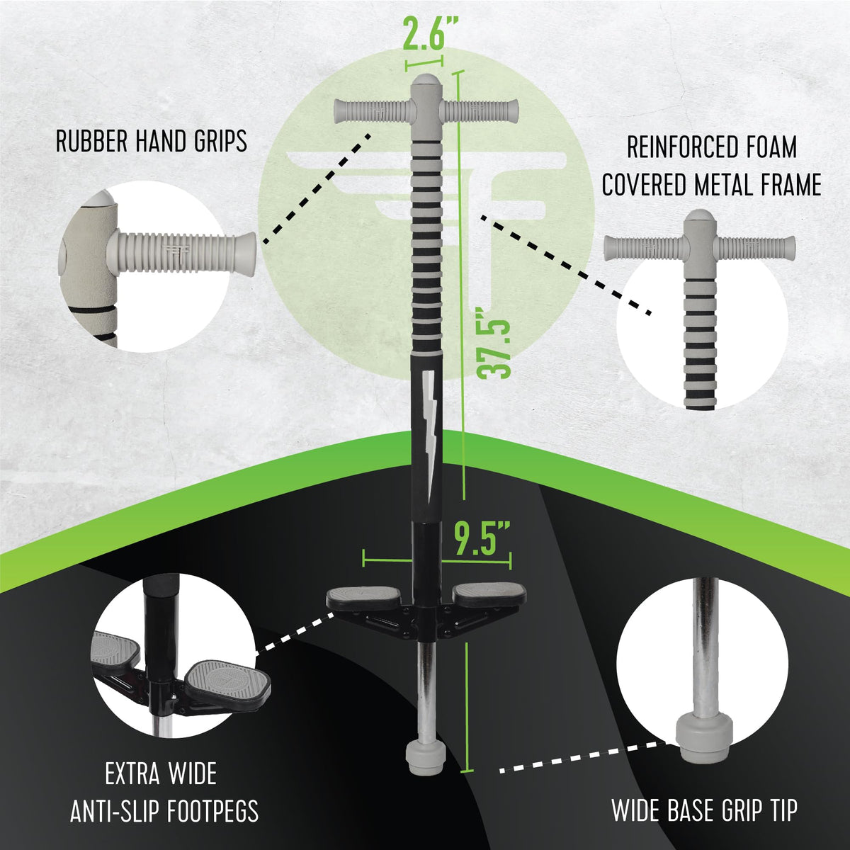 Flybar Maverick pogo stick with enclosed spring for secure leaps