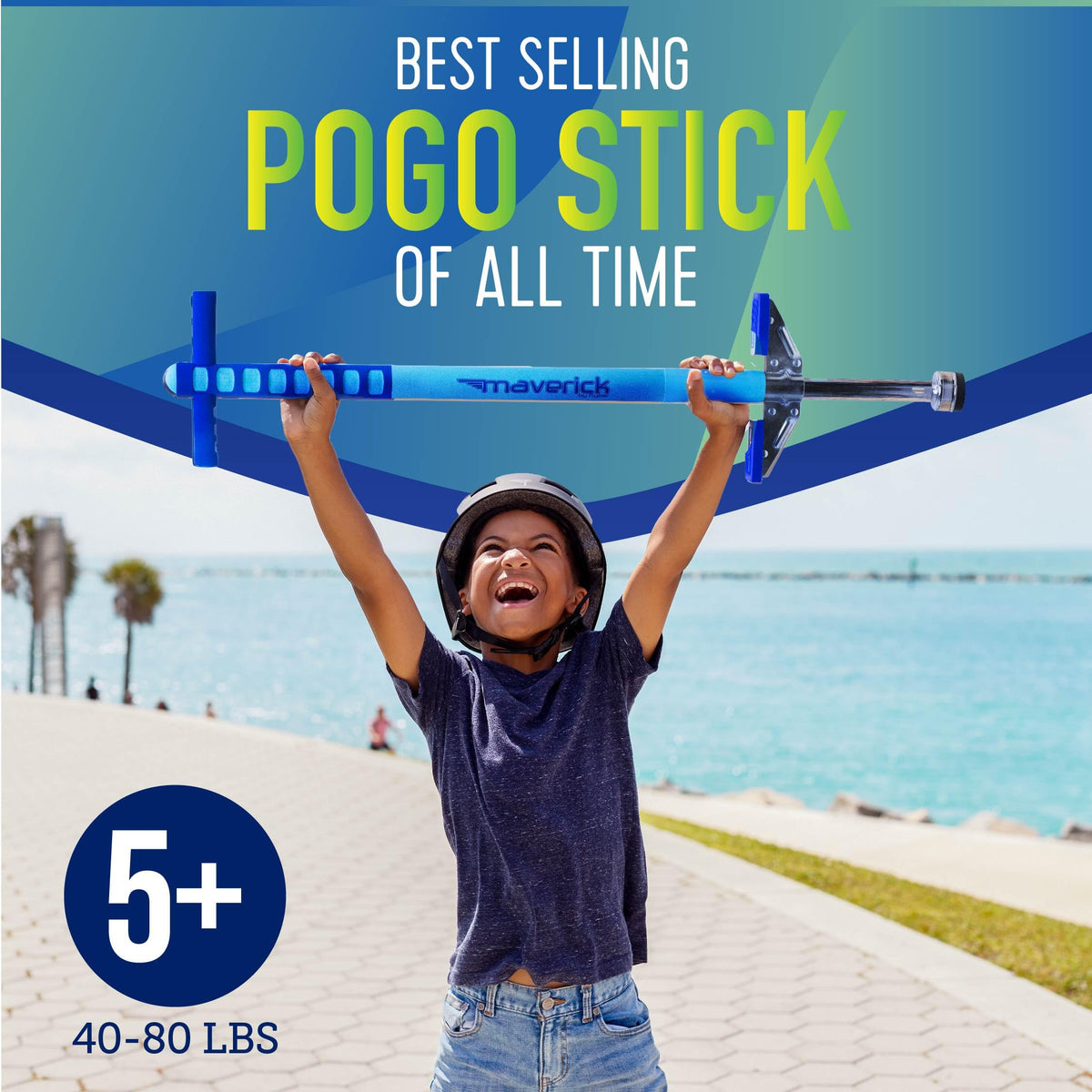 Flybar Maverick pogo stick showing foam-covered frame for protection