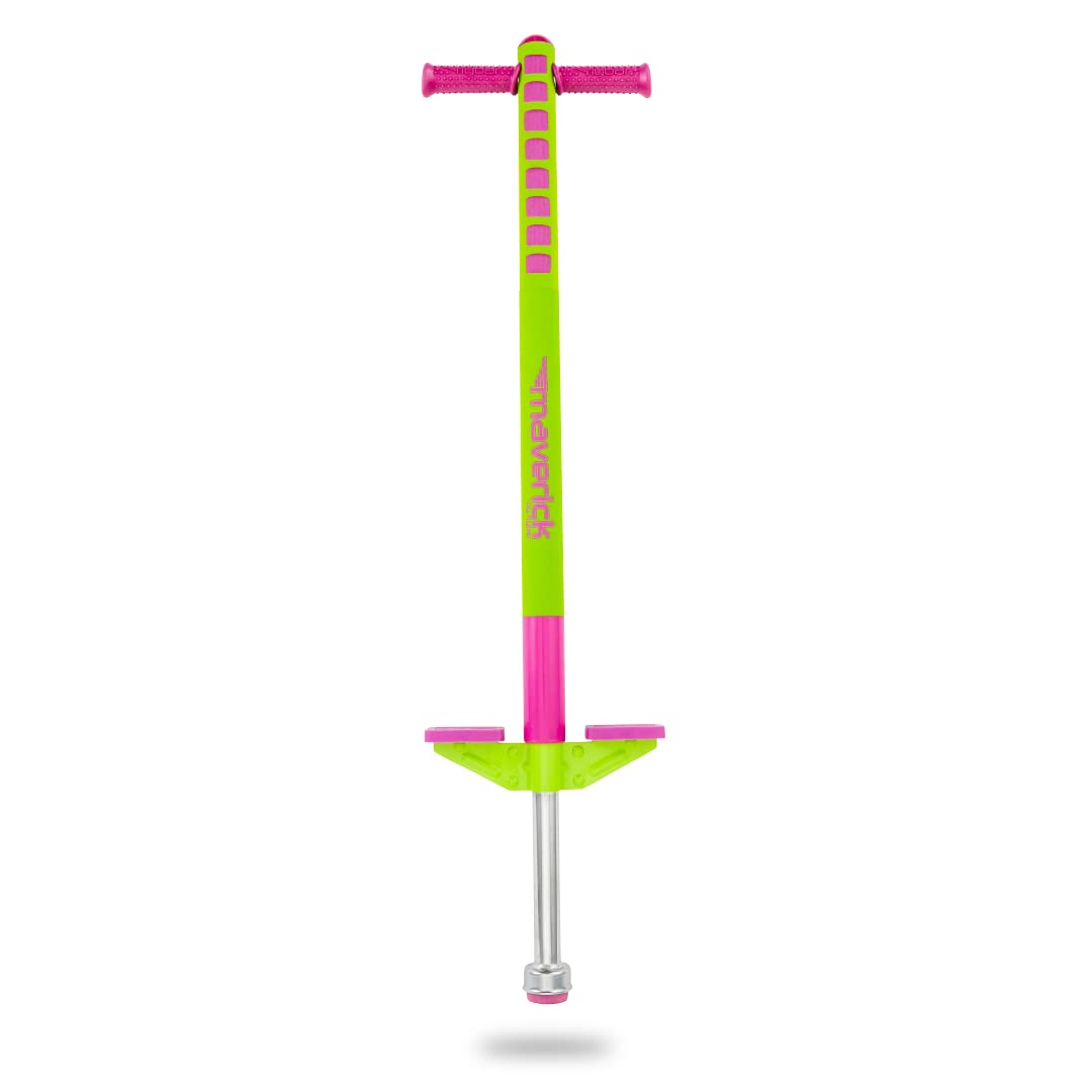 Flybar Maverick lime grip pogo stick for secure first jumps and control.