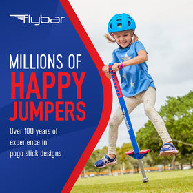 Flybar Maverick wide bounce tip supports balance during outdoor hopping.