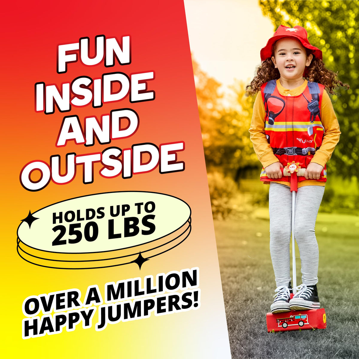 Balance training and gross motor play with the Flybar foam pogo