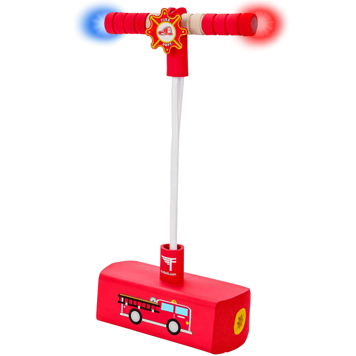 Flybar My First Foam Pogo Jumper firefighter badge boosts imaginative play