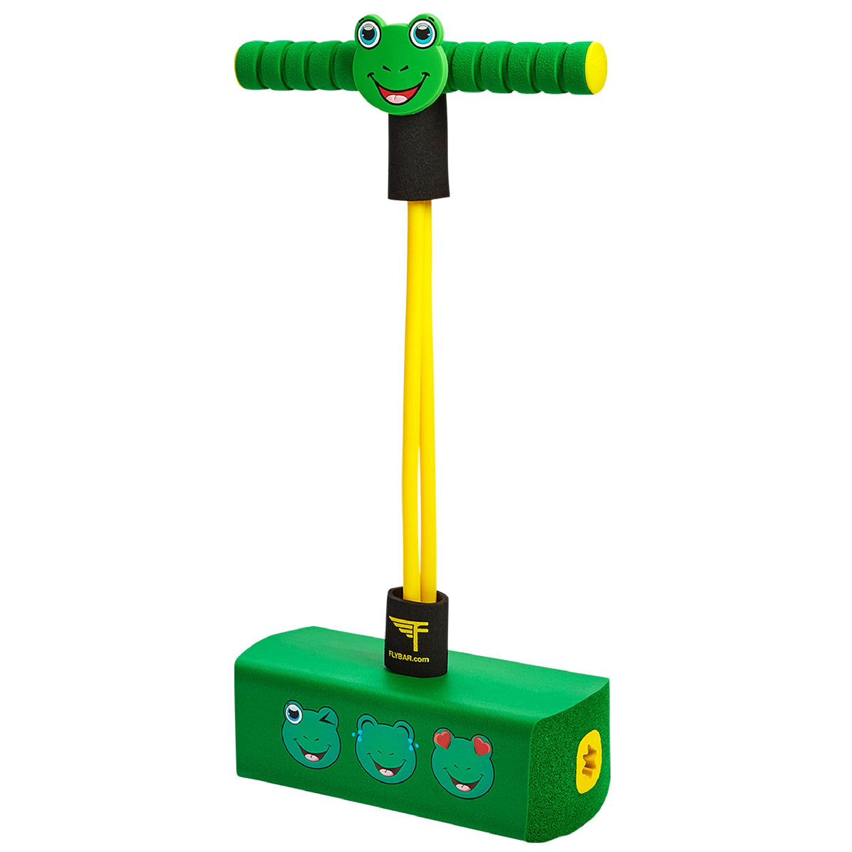Flybar My First Foam Pogo Jumper frog in action showing durable foam