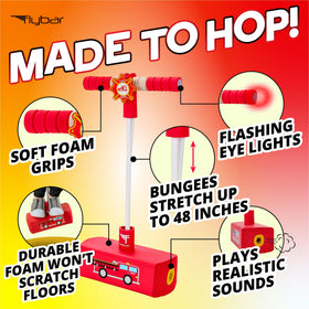 Flybar foam pogo jumper emits siren sounds during jumps
