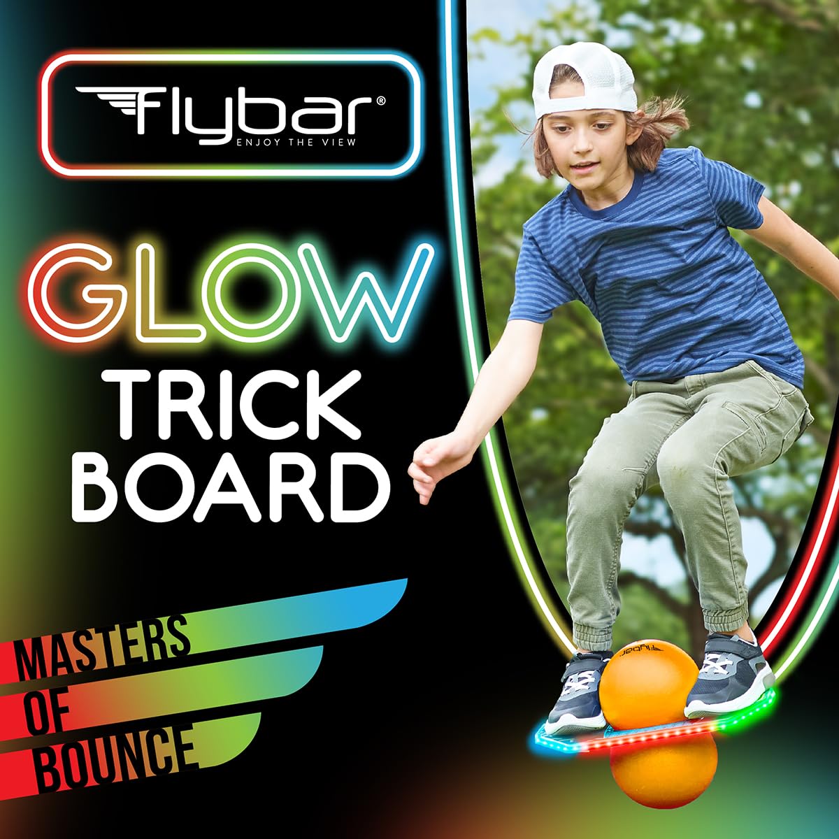 Flybar Pogo Glow with included air pump for quick setup.