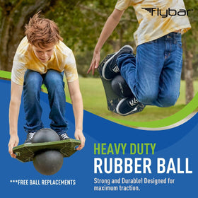 Flybar pogo trick ball camo handle shows portable carry for on-the-go play