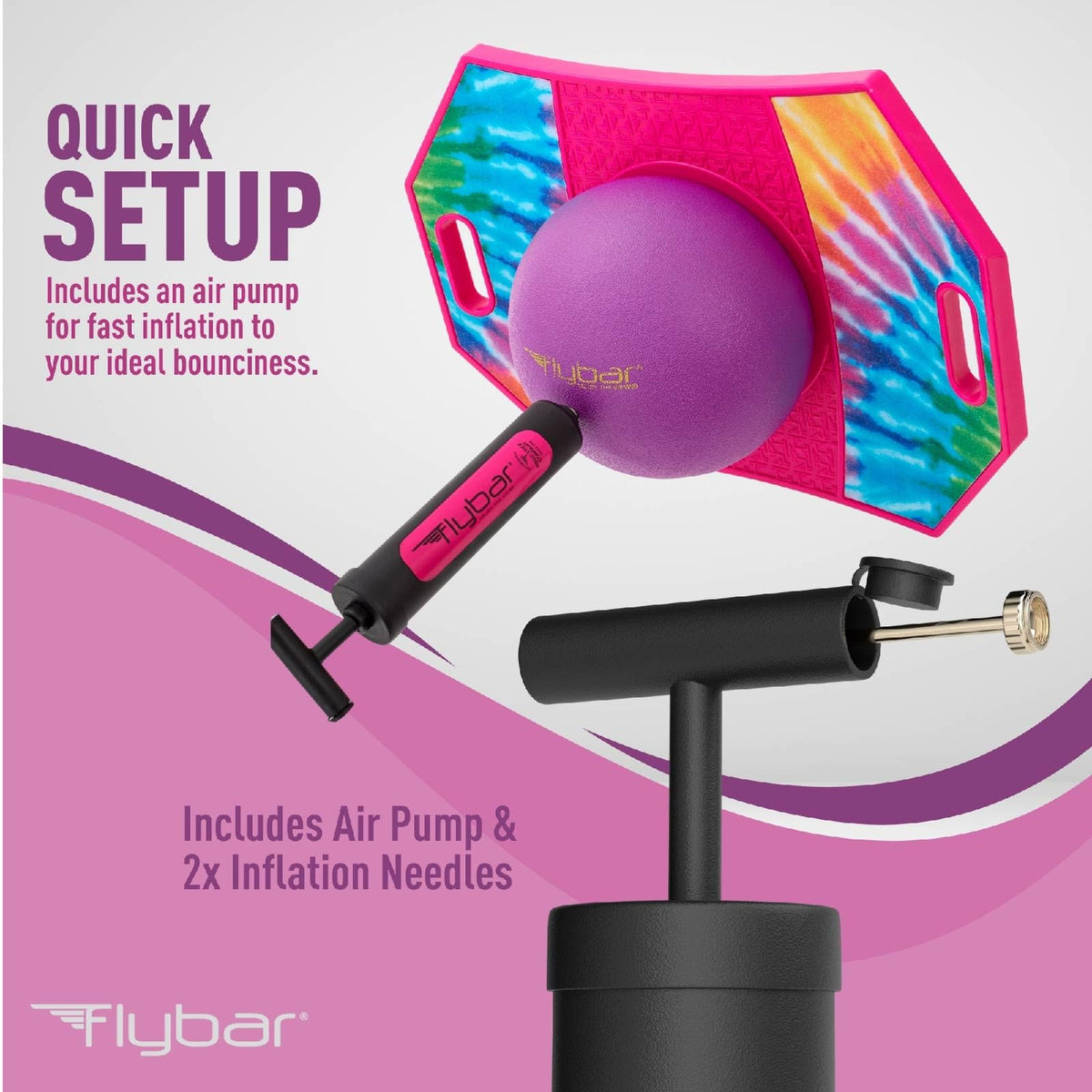 Flybar Pogo Trick Ball anti-slip deck keeps feet secure during jumps.