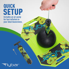 Flybar pogo trick ball with pump inflates quickly for instant setup and active fun.