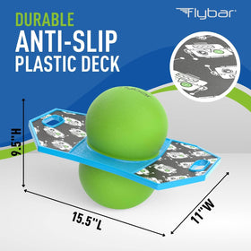 Kid-friendly Flybar pogo trick ball in use, promoting active movement.