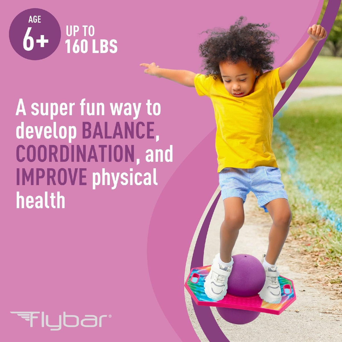 Flybar Pogo Trick Ball promotes active movement and coordination.