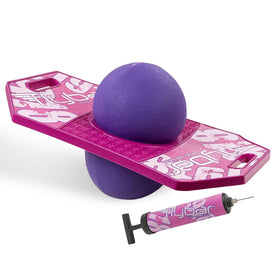 Flybar Pogo Trick Ball Pink Berry 2 deck with anti-slip surface for safe indoor play.