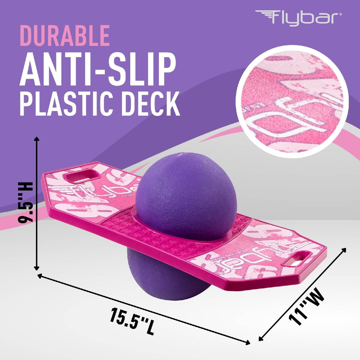 Flybar Pogo Trick Ball Pink Berry 2 suitable for indoor and outdoor use.
