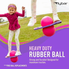 Flybar pogo ball includes pump for quick inflation and setup.