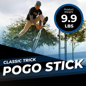 Flybar Super Pogo Stick reinforced foot pegs offer a stable base across surfaces.