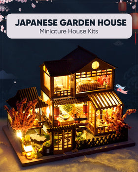 Flybean Japanese Garden House koi pond detail enhances realism in diorama projects.
