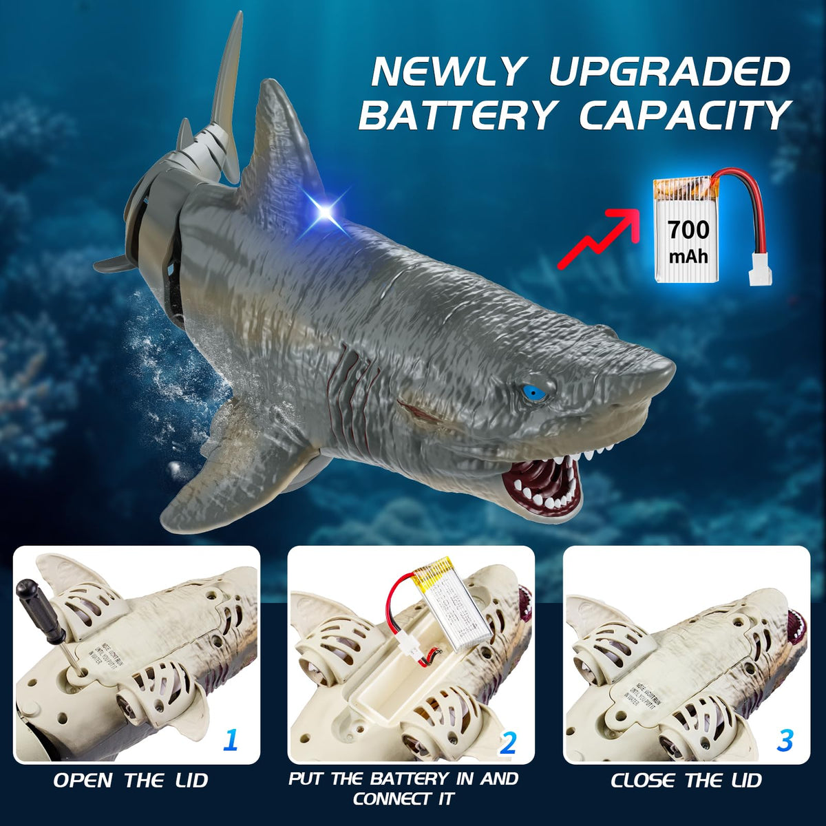 Flycites 2.4GHz remote control for precise water steering.