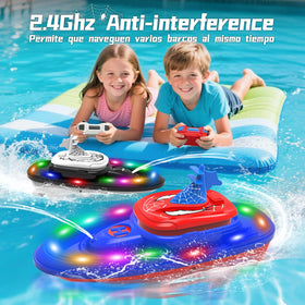 flycites RC Battle Boat blue-red dual color enhances race excitement