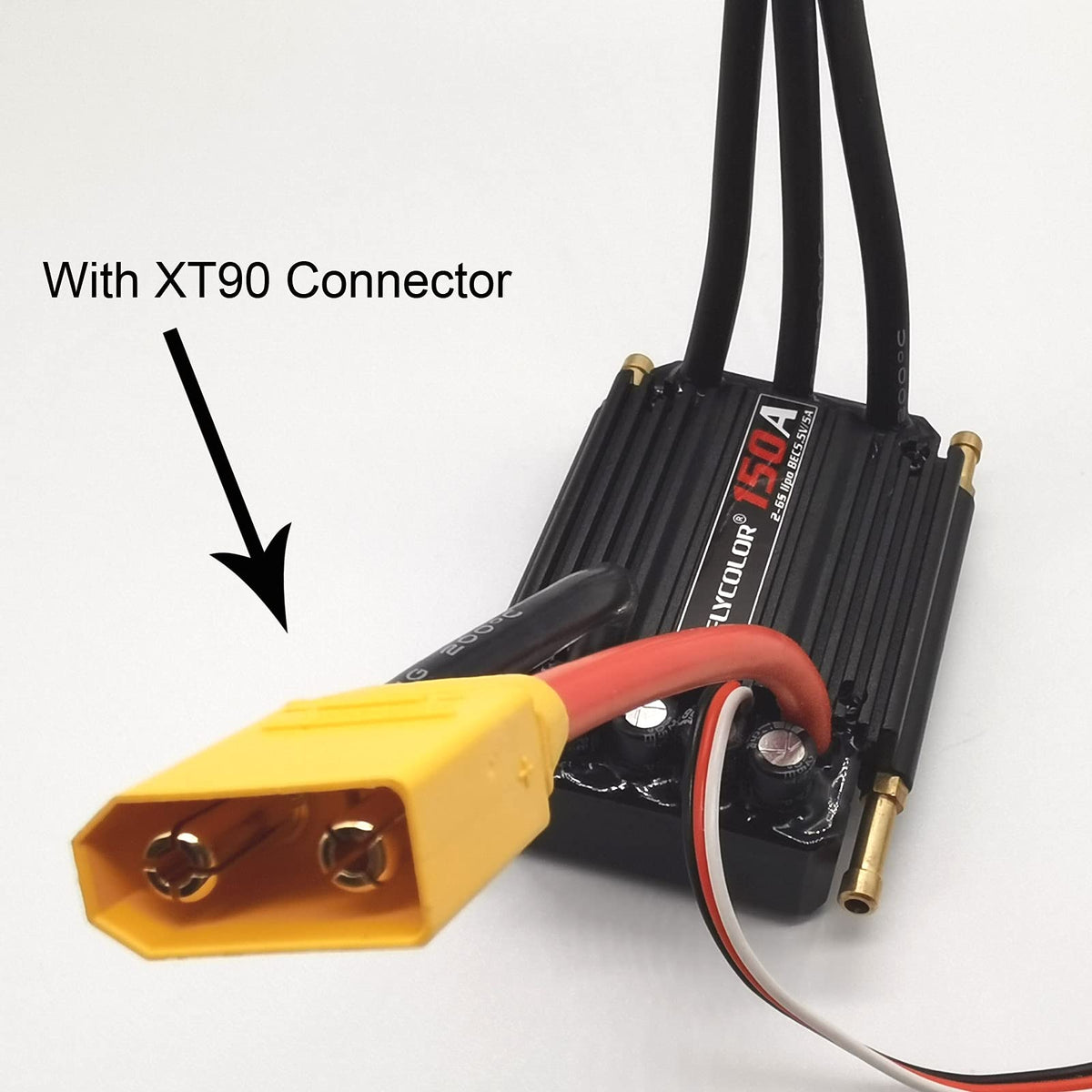 FLYCOLOR 150A ESC built-in BEC powers servos smoothly during runs.