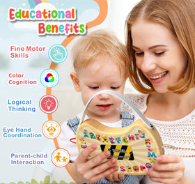 Flycoost Busy Board wooden construction offers durable, tactile play for development at home.