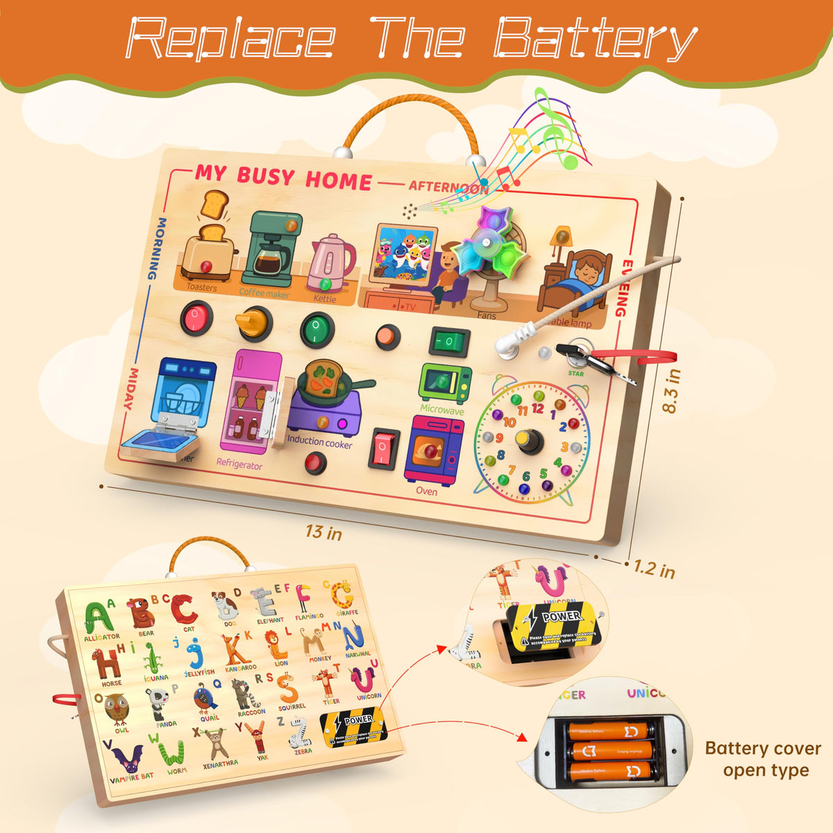 Flycoost My Busy Home learning clock supports time-tuning focus and sequencing