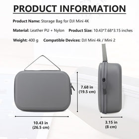 Flyekist DJI Mini 4K case remote storage with dedicated pocket