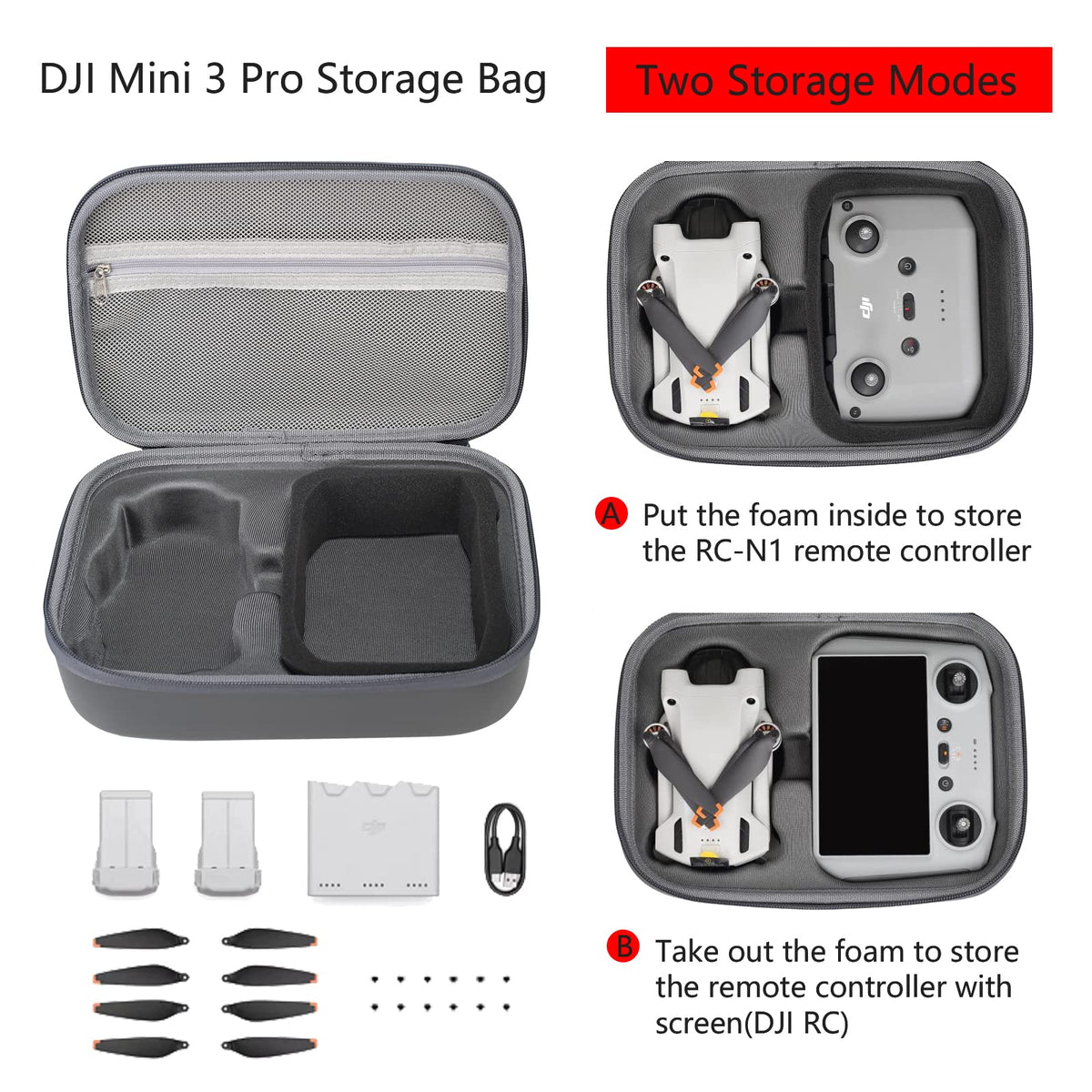 Flyekist Mini3 Pro case inner tray highlights shockproof precision fit for gear.