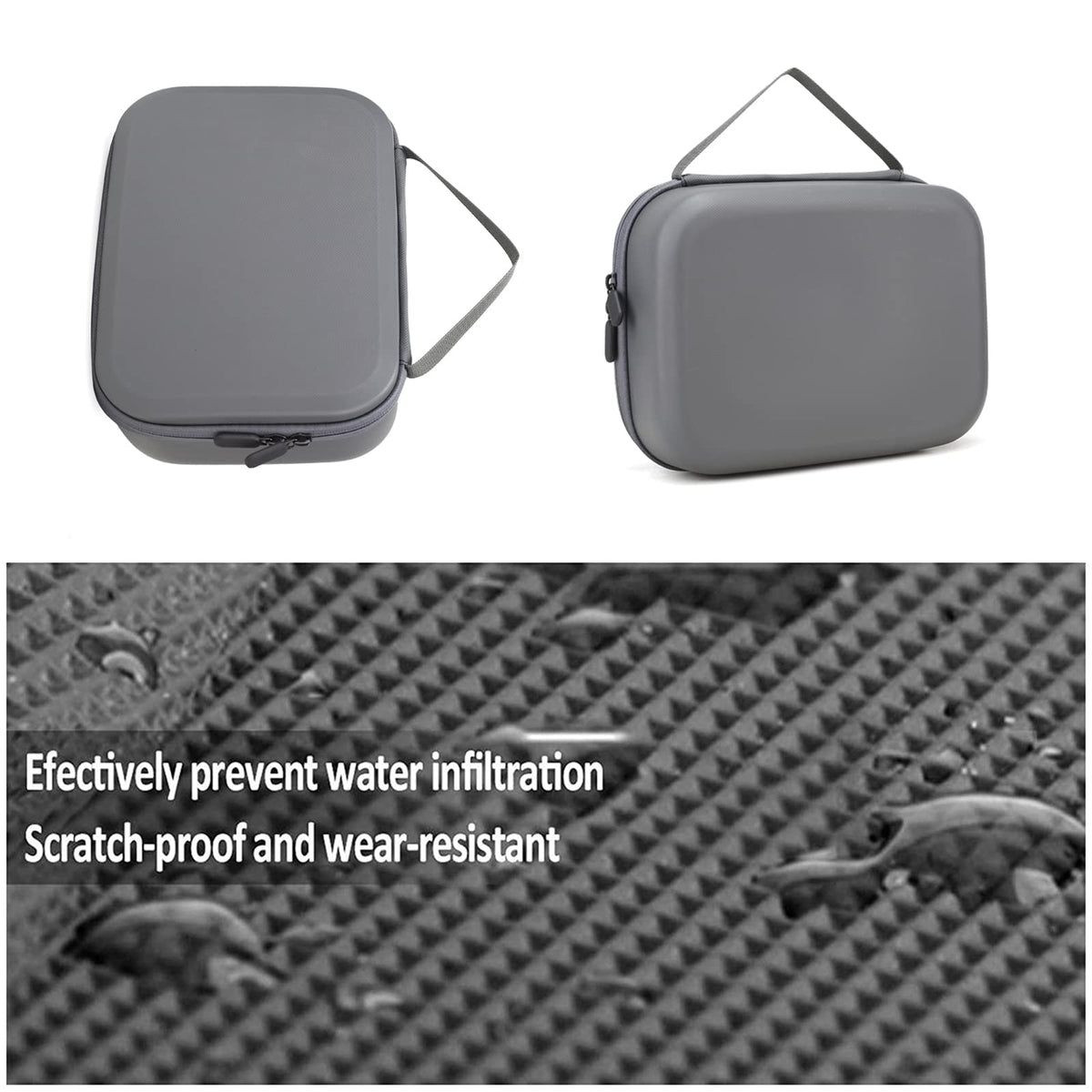 Flyekist Mini3 Pro case mesh pocket stores cables and accessories securely.