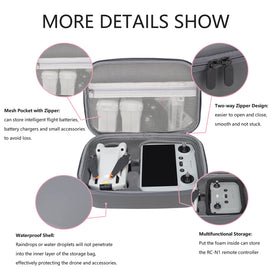 Flyekist Mini3 Pro case remote controller slot neatly holds the DJI RC-N1.