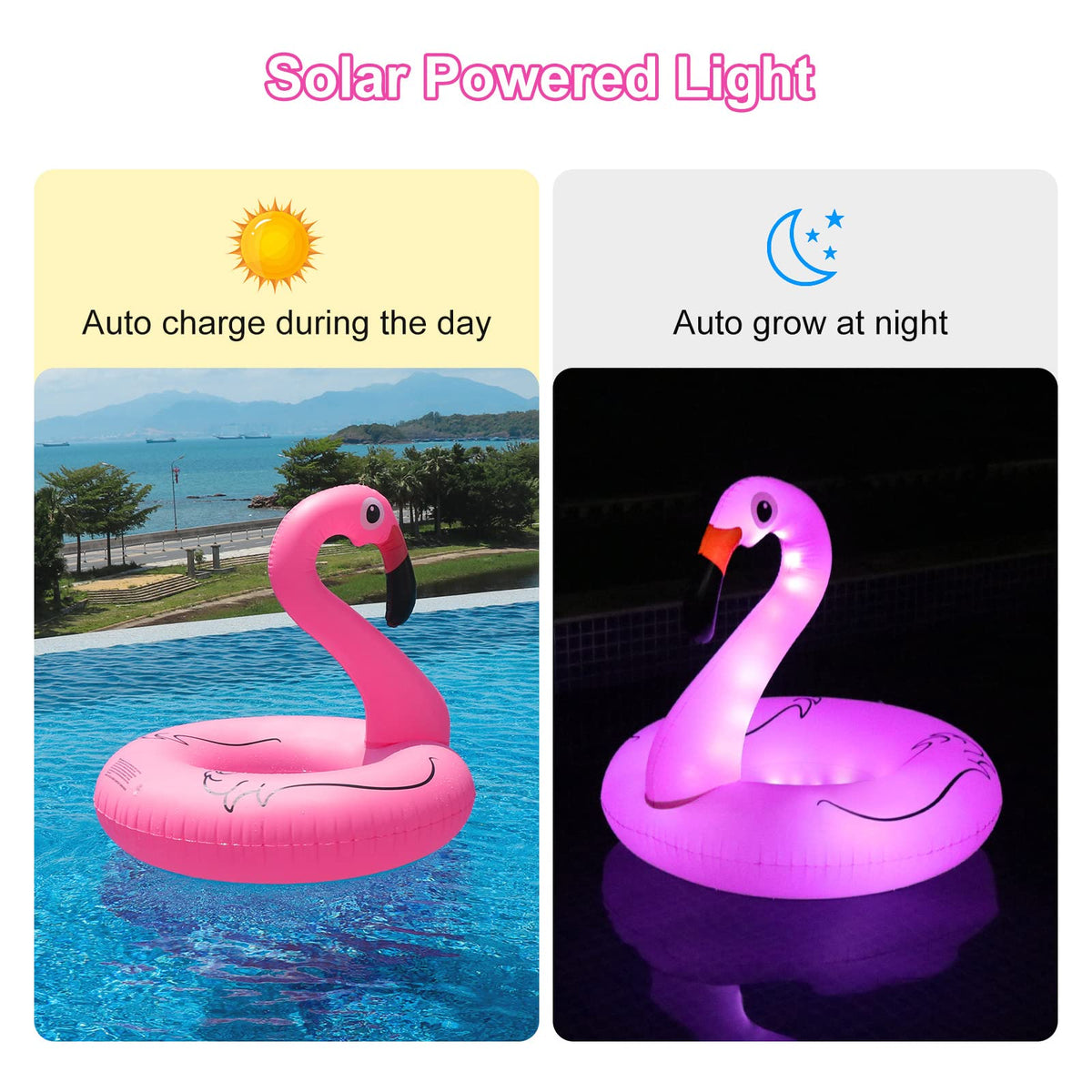 FlyfreeU 42-inch flamingo pool raft offers spacious lounging for adults.