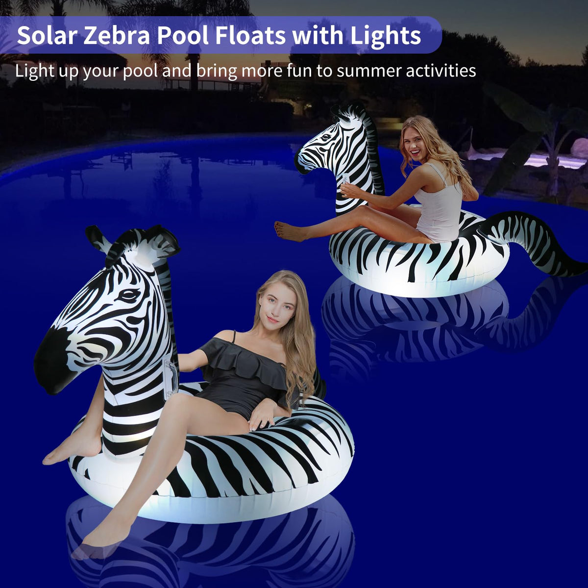 FlyfreeU large zebra float provides adult lounging with cup holder
