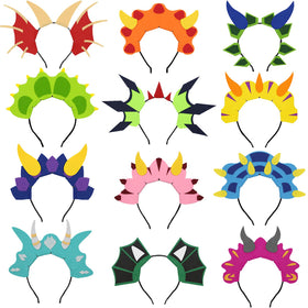 Flying Childhood dinosaur headbands 12-pack ready for vibrant party photos