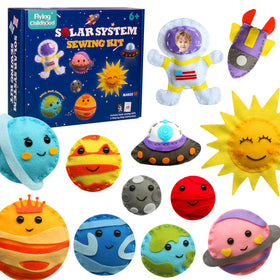 Flying Childhood Solar System kit set with felt planets for kid-friendly crafting