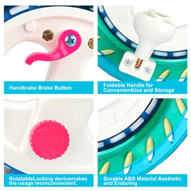Flying Hoofer kite reel winder blue brake system in action for controlled release.