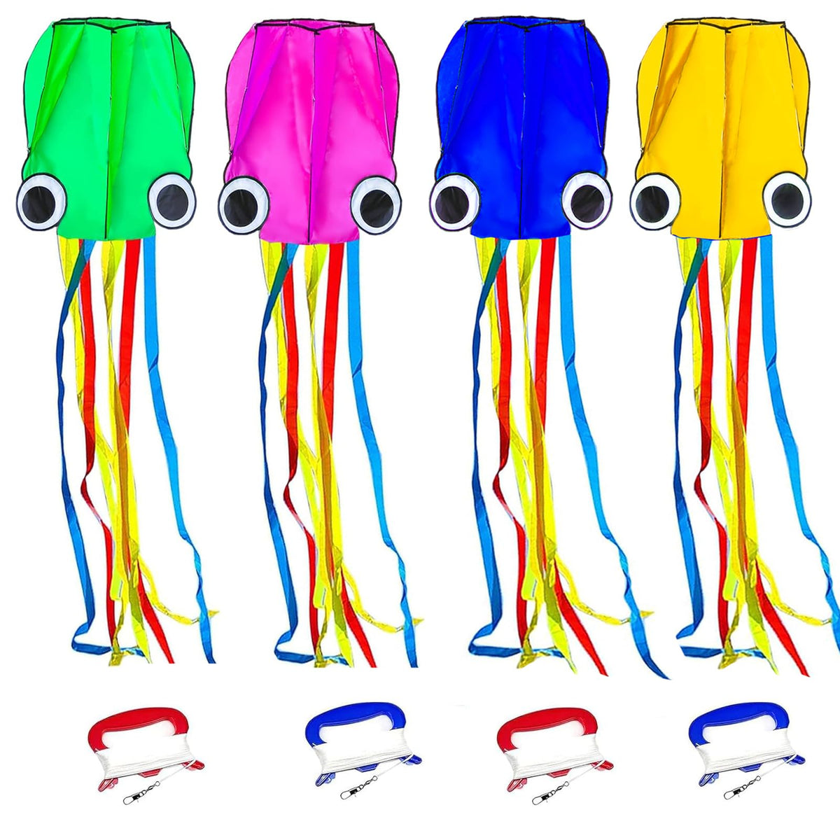 Flying Hoofer octopus kite in bright colors for family outdoor fun
