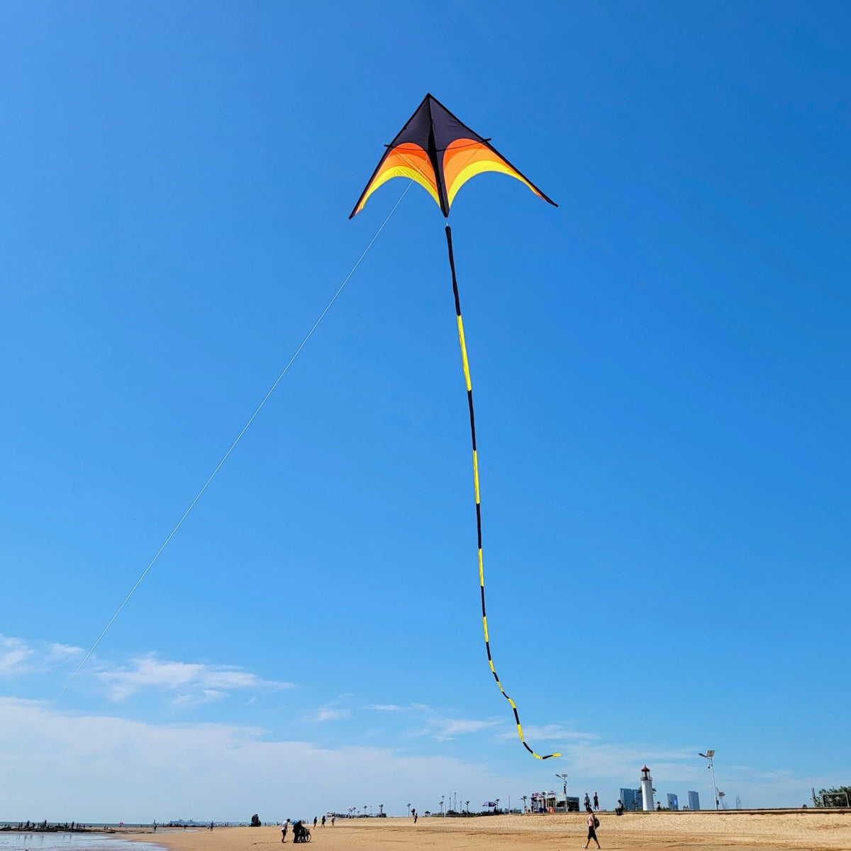 Durable resin kite bar and lines enable reliable assembly and smooth flights.