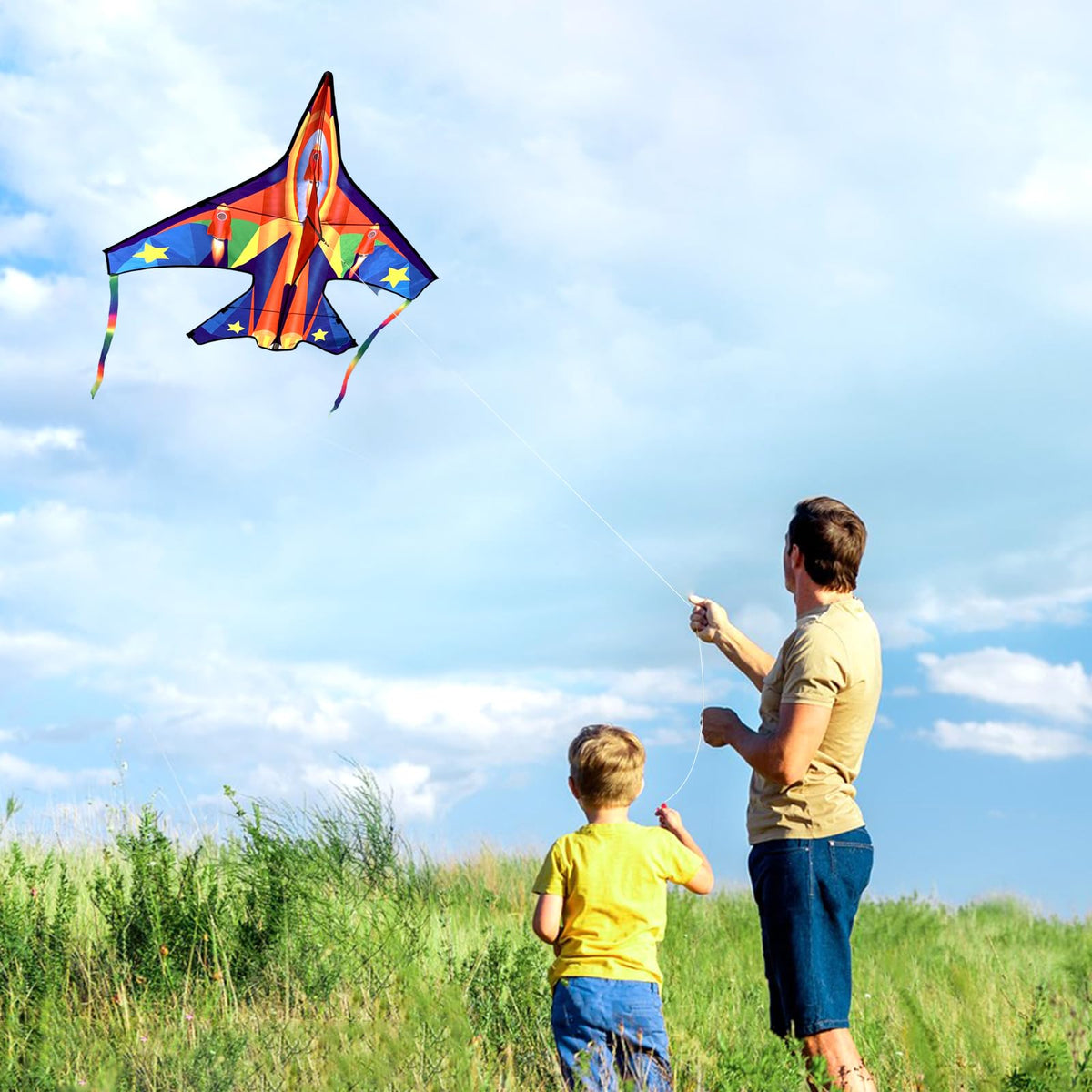 Flying Hoofer two kites beginners easy setup for quick fun in the park, kids love it.