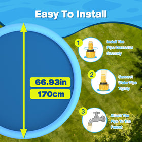 Flying Paws easy setup with garden hose connection for quick outdoor cooling.