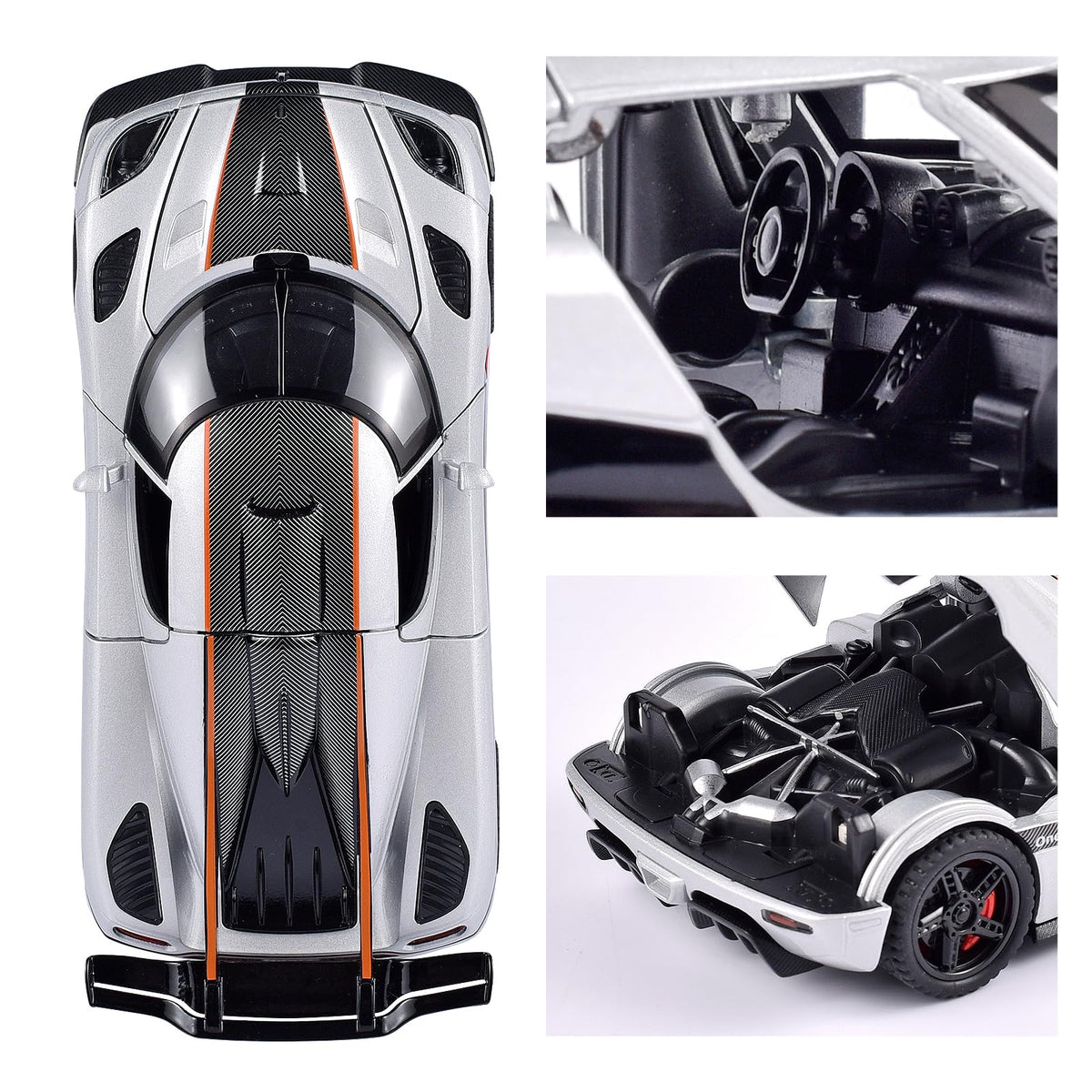 Flykirin Koenigsegg diecast with carbon fiber texture finish