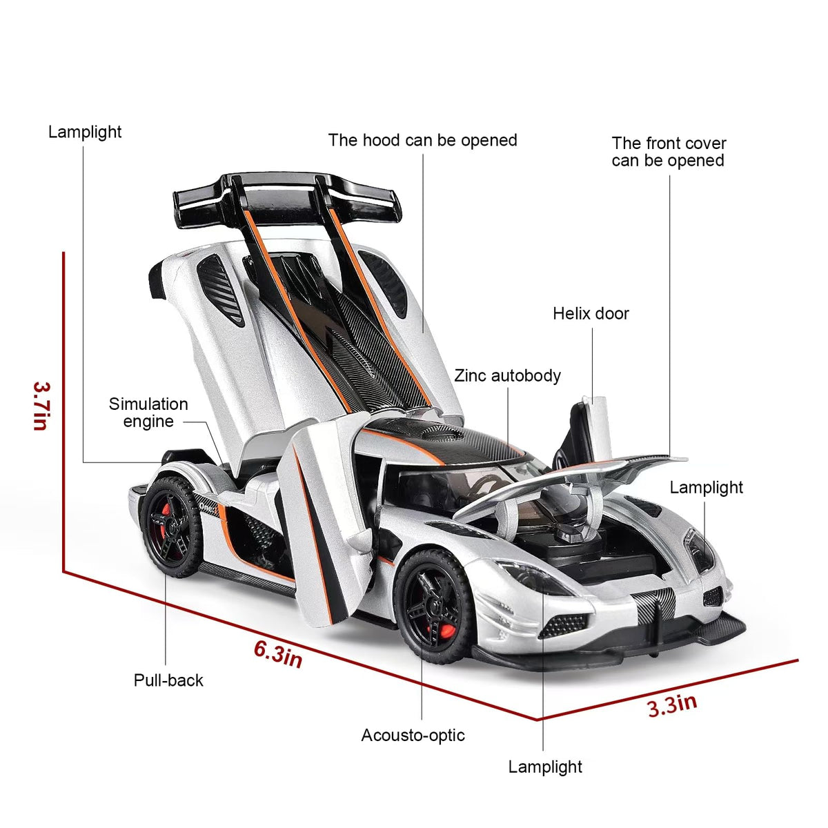 Flykirin Koenigsegg One 1/32 scale model for collectors and display