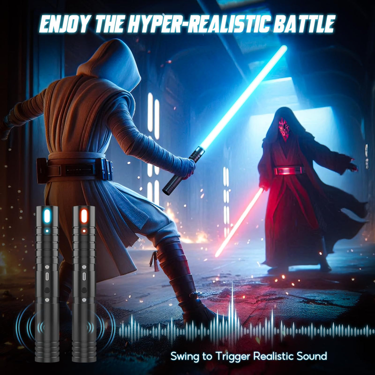 FlyQintess blade glowing with 20 color modes for customized looks.