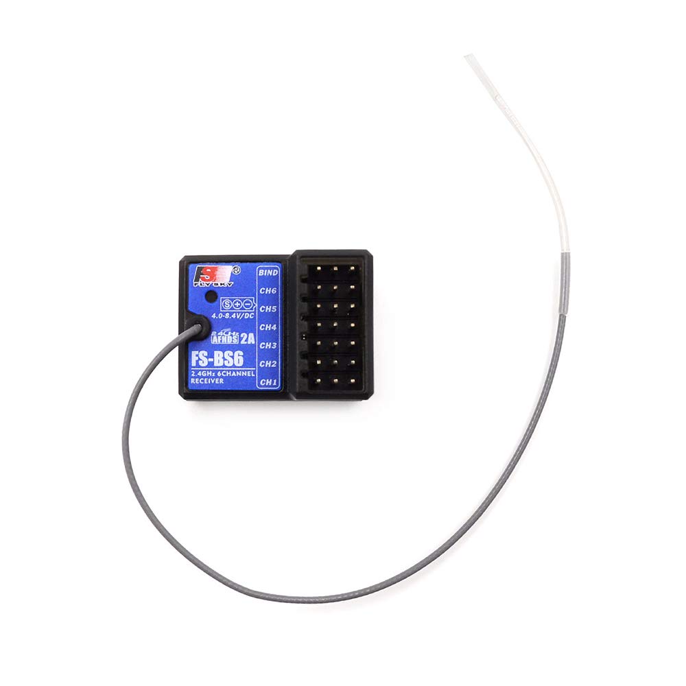 Flysky FS-BS6 internal gyroscope feature aids auto-offset recovery during interference.