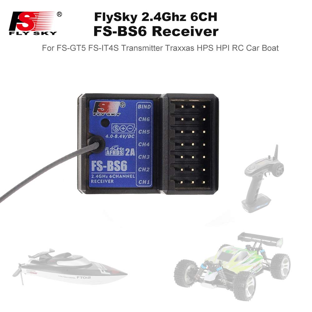 Flysky FS-BS6 compatible with multiple FlySky transmitters for easy pairing.