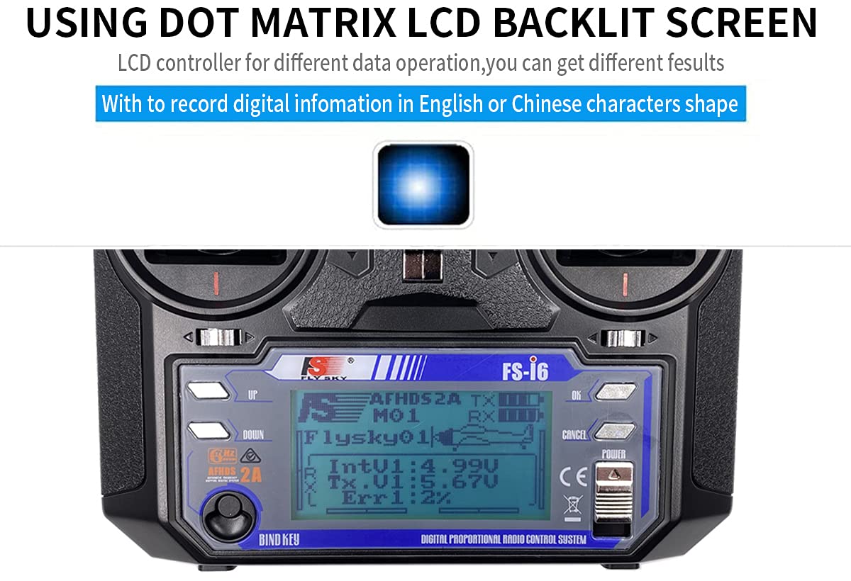 Display close-up on FS-i6 with backlight for clear readings