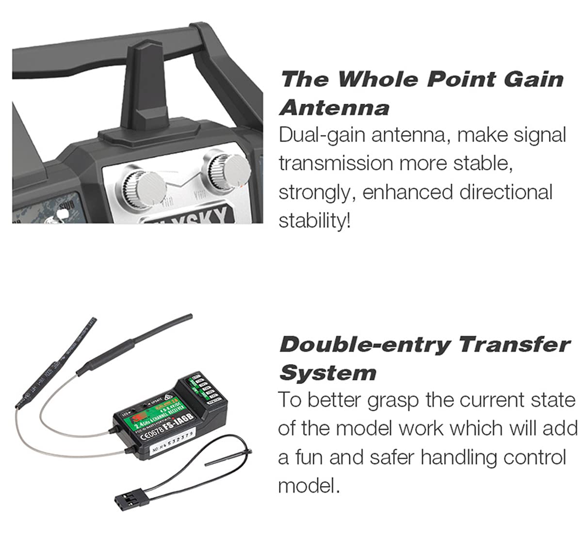 FLYSKY FS-i6X mode switch for quick Mode 2 configuration.