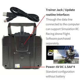 FLYSKY FS-i6X omni antenna reduces interference during races.