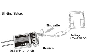 Package contents: FS-iA10B receiver and bind plug.