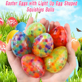 FLYSNK Easter egg party favors featuring a glowing squeeze ball.