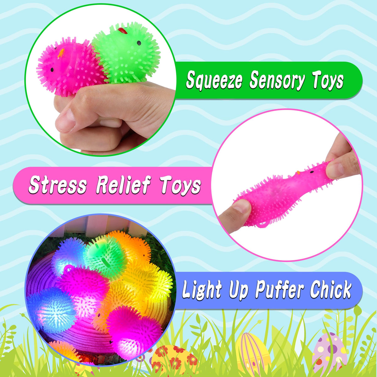FLYSNK soft, spiky LED puffer balls offer satisfying stress relief.