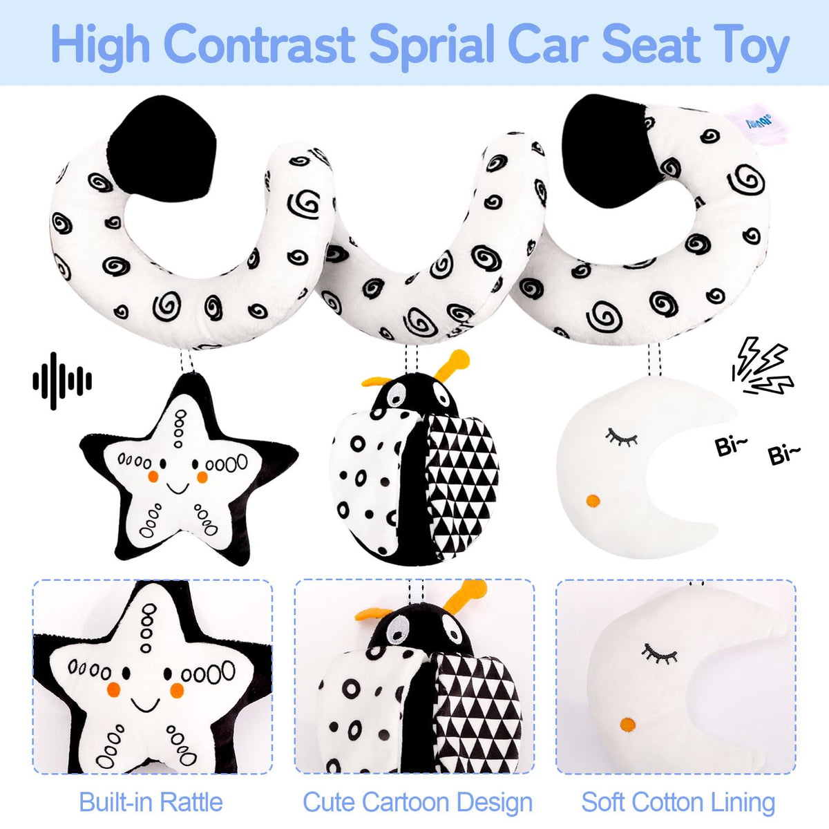 Flyxingxia elephant rattle toy adds soft chime to playtime