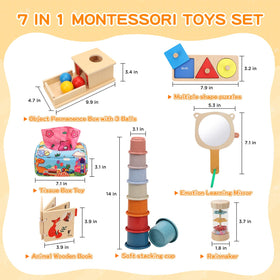 Flyxingxia object permanence box balls image highlighting cause-and-effect play for babies.